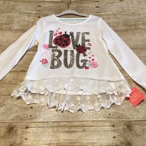 Isaac Mizrahi White 'Love Bug' Long Sleeve Kids Top